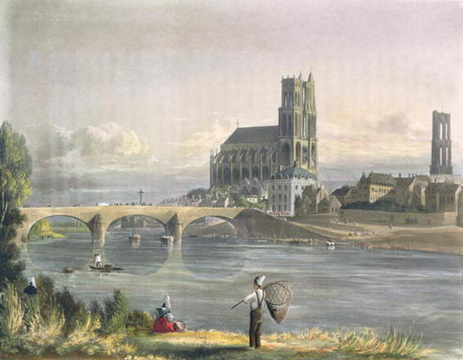 View of Mantes, from 'Views on the Seine', engraved by Thomas Sutherland (b.1785) engraved by R. Ack de John Gendall