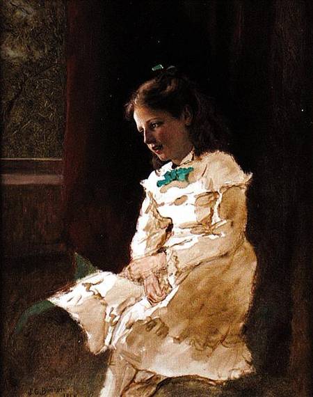A Young Girl by the Window de John George Brown