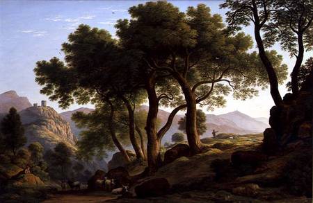 A Romantic Wooded Landscape de John Glover