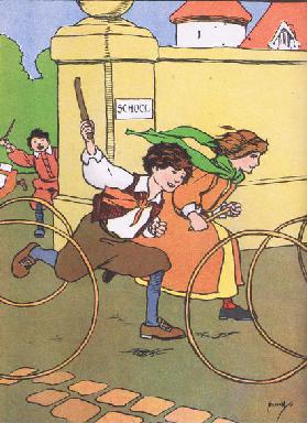 Coming out to play (Girls and Boys come out to play), from Blackies Popular Nursery Rhymes published