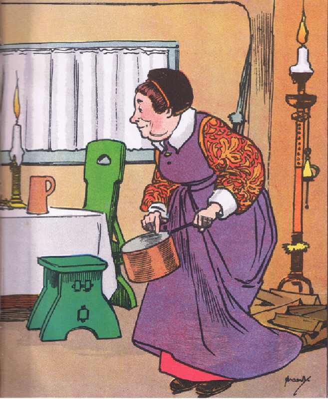 Greedy Nan (Come Lets to Bed), from Blackies Popular Nursery Rhymes published by Blackie and Sons Li de John Hassall