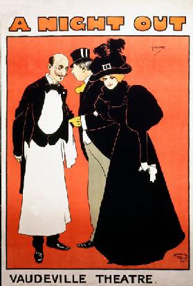 Poster for a Night Out at Vaudeville Theatre (colour litho)