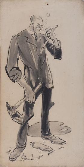 Portrait of Bert Thomas (pen & ink on board)