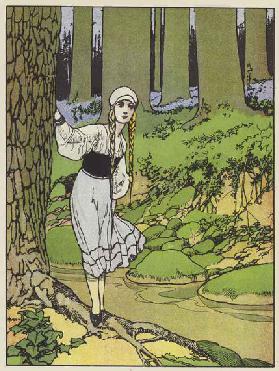 Snow-Drop in the wood (colour litho)