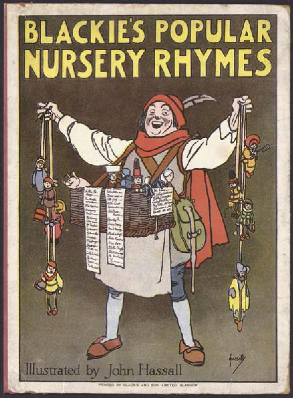 Cover illustration for Blackies Popular Nursery Rhymes (colour litho) de John Hassall