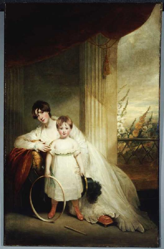Portrait of the Mrs.Grenfell with her son de John Hoppner