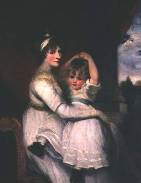 Georgina, Countess of Bathurst and her son