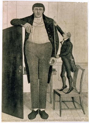 Mr O'Brien, the Irish Giant, the Tallest Man in the Known World Being near Nine Feet High, 1803 (etc de John Kay