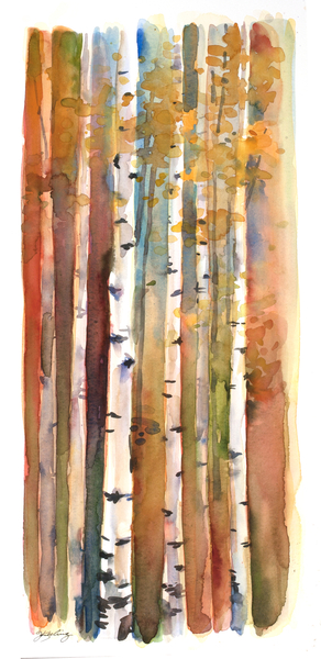 Birches in Autumn de John Keeling