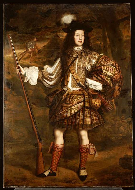 Ein Häuptling aus den Highlands: Portrait von Lord Mungo Murray (1668-1700). de John Michael Wright
