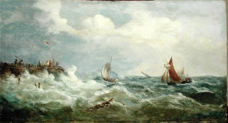 Boats Making for the Harbour Mouth de John Moore