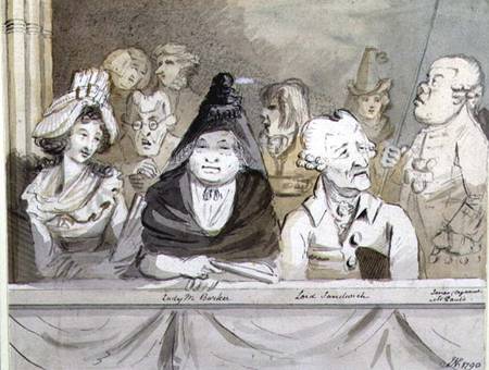Caricature of the audience at the Commemoration of Handel in Westminster Abbey in 1784 de John Nixon