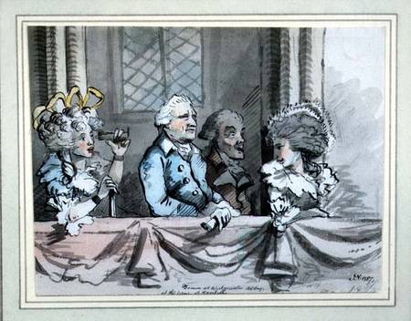 Caricature of the audience at the Commemoration of Handel in Westminster Abbey in 1784 de John Nixon