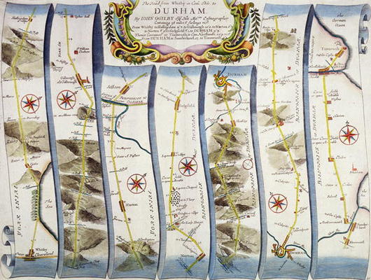 Road from Whitby to Durham, from John Ogilby's 'Britannia', published London, 1675 de John Ogilby