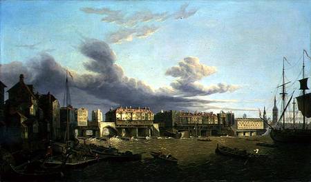 View of Old London Bridge as it was in 1747 de John Paul