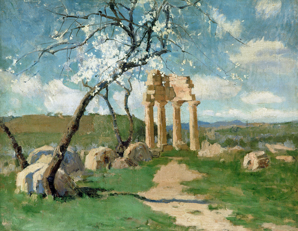 Almond Trees and Ruins, Sicily de John Peter Russell