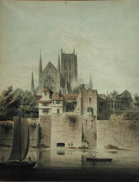 West View of Worcester Cathedral de John Powell