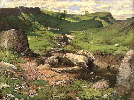 A rocky stream in a mountainous landscape de John Ritchie