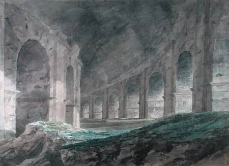 Interior of the Lower Ambulatory of the Colosseum, Rome de John Robert Cozens