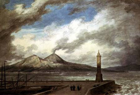 Vesuvius and Somma from the Mole at Naples de John Robert Cozens