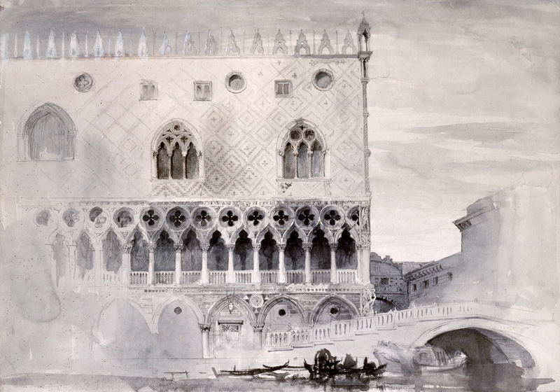 Exterior of Ducal Palace, Venice (pen de John Ruskin