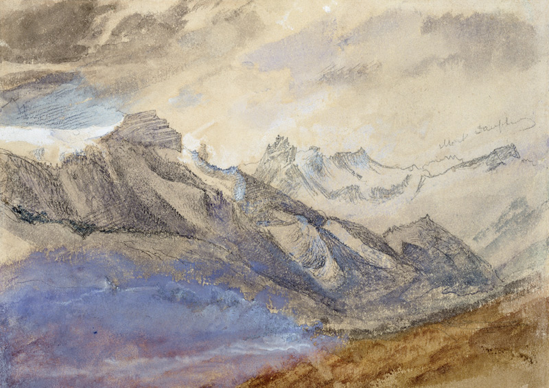 Mont Dauphiny, near Chartreuse  & pencil on de John Ruskin