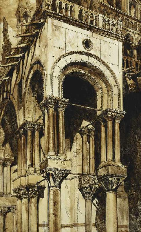 Der südwestliche Portikus des Markusdom, Venedig. de John Ruskin