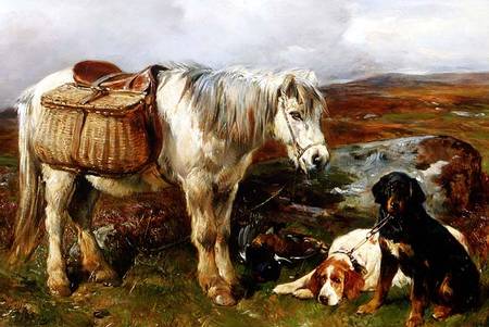 Highland Pony with Dogs de John Sargent Noble