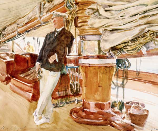 Captain Herbert M. Sears on deck of the Schooner Yacht Constellation de John Singer Sargent