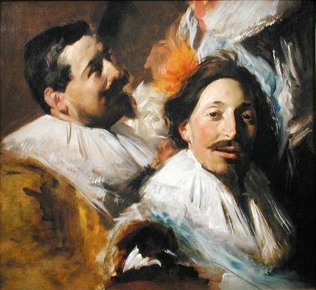 Two Heads from the Banquet of the Officers de John Singer Sargent