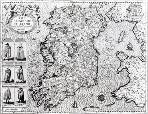 The Kingdom of Ireland, engraved by Jodocus Hondius (1563-1612), 'Theatre of the Empire of Great Bri de John Speed