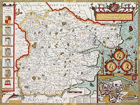Essex; engraved by Jodocus Hondius (1563-1612) from John Speed''s Theatre of the Empire of Great Bri de John Speed