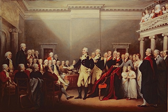 The Resignation of George Washington on 23rd December 1783, c.1822 de John Trumbull