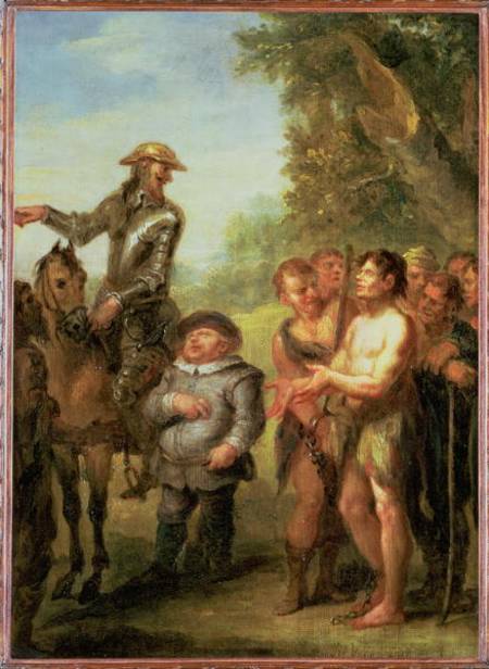 Don Quixote frees the galley slaves, from Cervantes' 'Don Quixote' de John Vanderbank