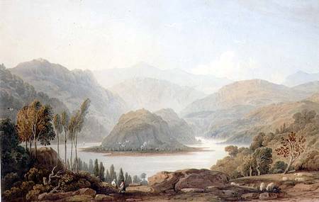 View of the Mondego River, Spain de John Varley