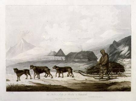 The Narta, or Sledge for Burdens in Kamtschatka, from 'Views in the South Seas' de John Webber