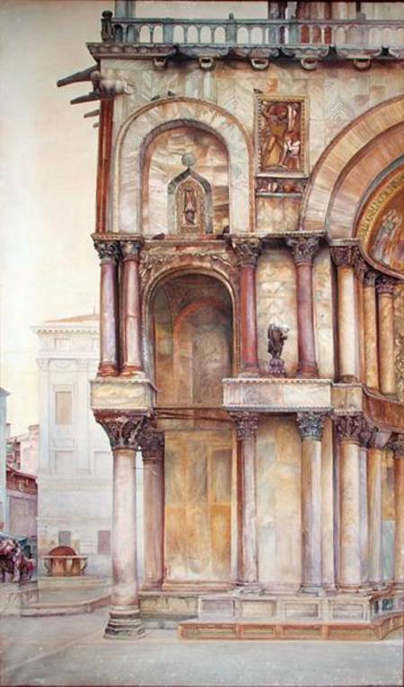 Corner of the Facade of St. Mark's Basilica, Venice de John Wharlton Bunney