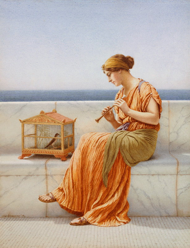 A Song without words. de John William Godward