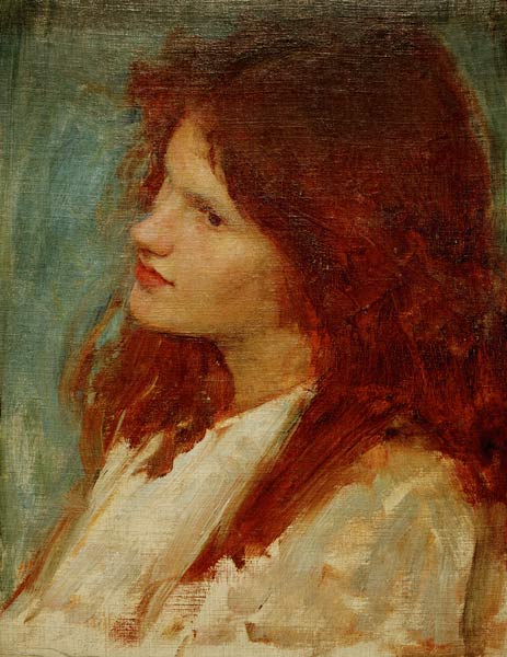 J.W.Waterhouse / Head of a Girl de John William Waterhouse