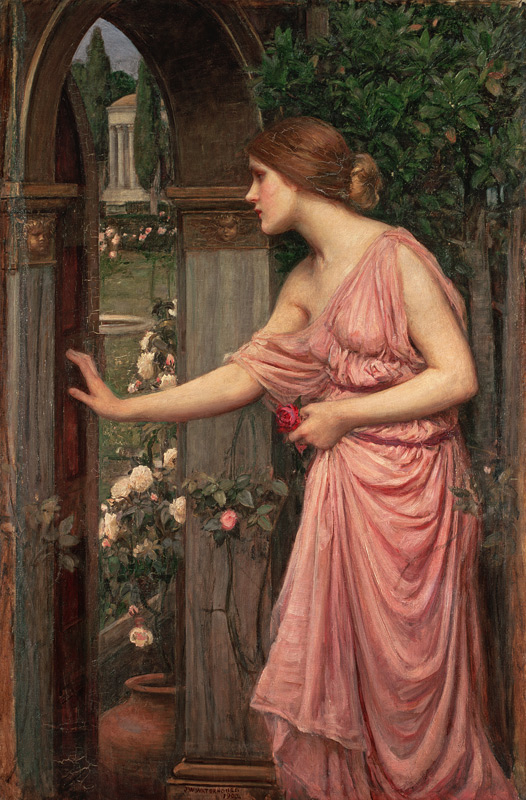 Psyche entra en el jardín de  Cupido de John William Waterhouse