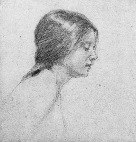 A Study for 'Echo and Narcissus' (pencil on paper) de John William Waterhouse