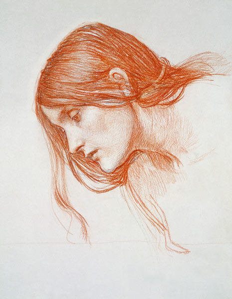 Study of a Girl's Head de John William Waterhouse