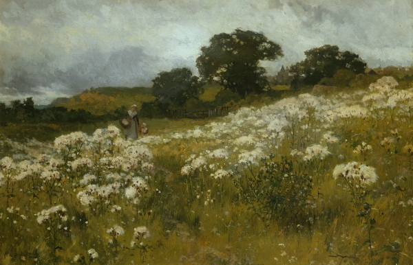 Across the Fields (oil on canvas)  de John Mallord Bromley