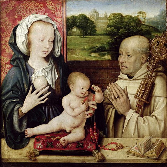 The Virgin and Child worshipped by St.Bernard de Joos van Cleve