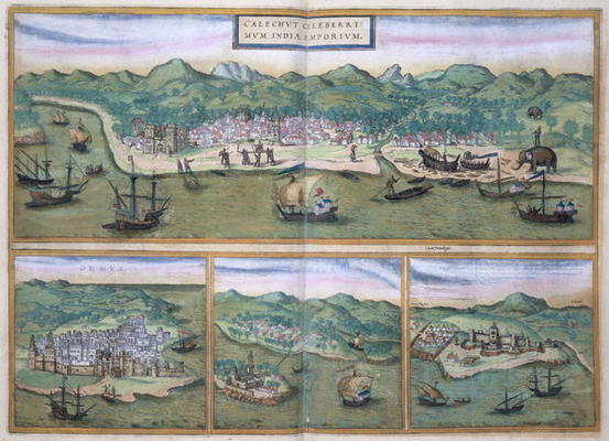 Map of Calcutta, from 'Civitates Orbis Terrarum' by Georg Braun (1541-1622) and Frans Hogenberg (153 de Joris Hoefnagel