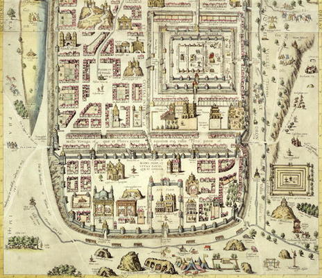 Map of Jerusalem and the surrounding area, from 'Civitates Orbis Terrarum' by Georg Braum (1541-1622 de Joris Hoefnagel