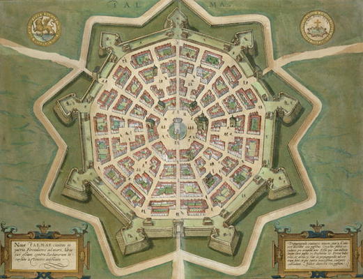 Map of Palma, from 'Civitates Orbis Terrarum' by Georg Braun (1541-1622) and Frans Hogenberg (1535-9 de Joris Hoefnagel