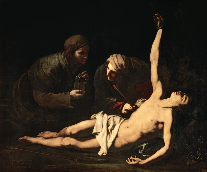 Saint Sebastian Attended by Saint Irene de José (o Jusepe) de Ribera