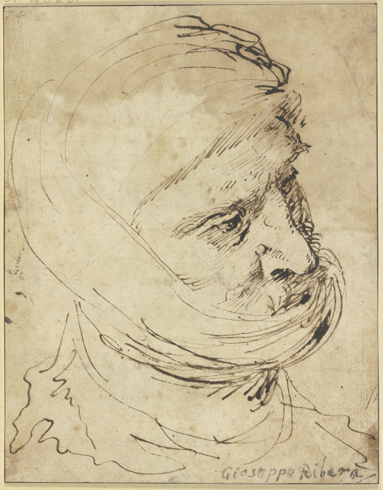 Head of a Man with cloth Headdress de José (o Jusepe) de Ribera