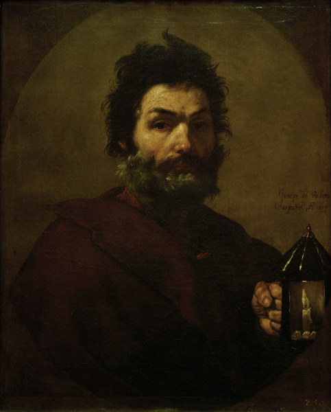 Diogenes with lamp / Ribera 1637 de José (o Jusepe) de Ribera